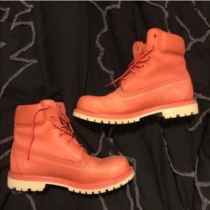 Pink timberland boots
